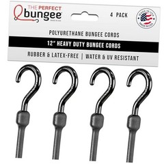 12 Inch Heavy Duty Bungee Cords, All Weather, All Temp, All Season – 4 Pack,