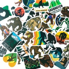 50pcs Sasquatch Big Foot Themed Waterproof Stickers Pack Vinyl Set Sticker