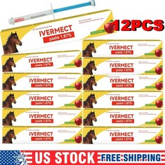 12 Pack New Paste Wormer Horse Dewormer Apple Flavor US Free Shipping EXP1/2028