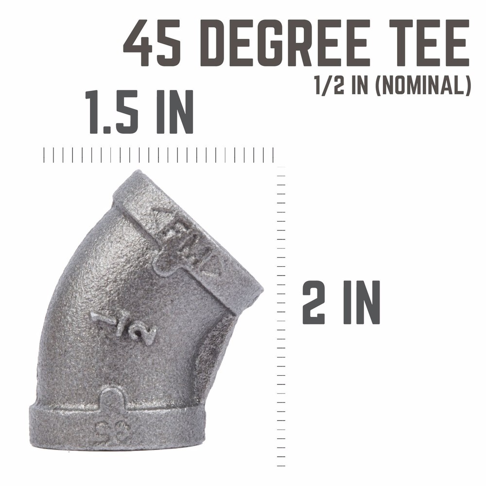 STZ Industries 1/2 » FIP each X 1/2 » D FIP Black Malleable Iron 45 Degree Elbow