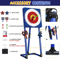 Axe Throwing Game for Backyard – Steel Frame Ax Throw Kit for Kids & Adults – Br