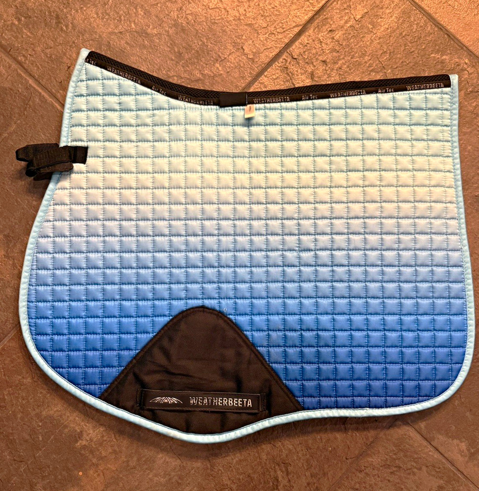 WeatherBeeta Prime Marble Dressage Saddle Pad Blue/Light Blue