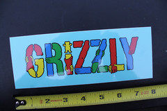 Grizzly Skateboard Grip Tape Rainbow Hands Art Z65C OG Skateboarding STICKER
