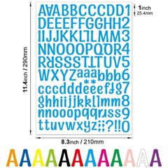 Self Adhesive Alphabet Stickers, 12 Sheets, Mailbox Labels, Notebook Decals