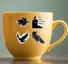 30Pcs Random Vintage Dark Forest Gothic Cool Crow Raven Bird Waterproof Stickers