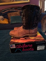 MENS ABILENE BOOTS SZ 13D OSTRICH PRINT ( NICE!!! )