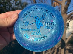2018 Virginia States Blueberry Zing Swirl Rare Disc Golf (w/Frisbee Pin) #982