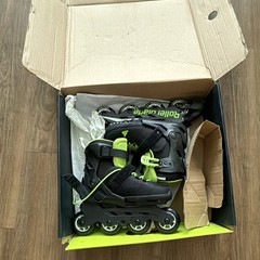 Rollerblade Microblade Kids Adjustable Inline Skates US 2-5 Black/Green