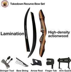 Deerseeker Archery 62″ Takedown Recurve Bow Set for Adults & Youth with Right Ha