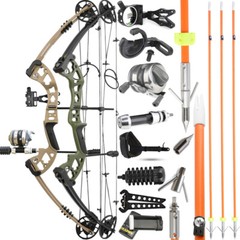 Archery Compound Bow Fishing Set 30-55lbs Bowfishing Reel Shooting Hunting RH LH
