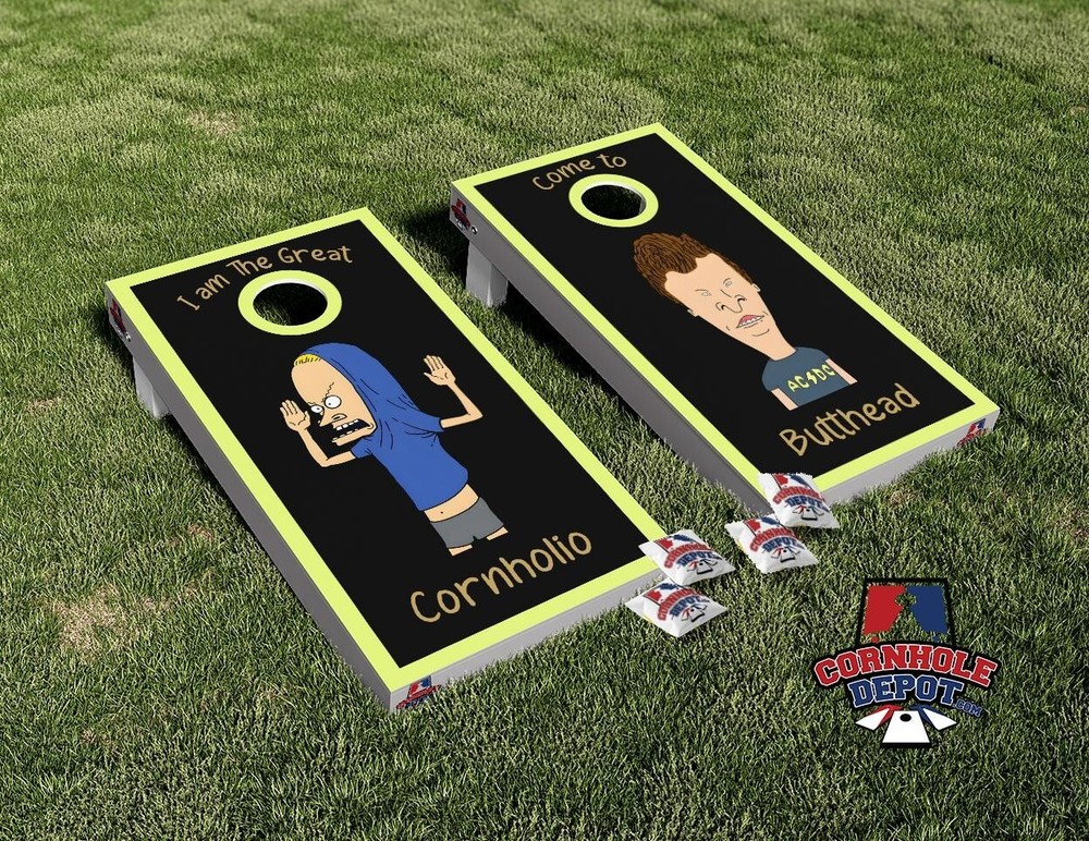 Beavis and Butthead Cornhole Board Vinyl Wrap Skins Laminated Sticker Set Decal