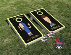 Beavis and Butthead Cornhole Board Vinyl Wrap Skins Laminated Sticker Set Decal