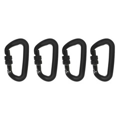 4 Pack 12 KN D-Shaped Locking Carabiners Clip Heavy Duty Aviation Aluminum