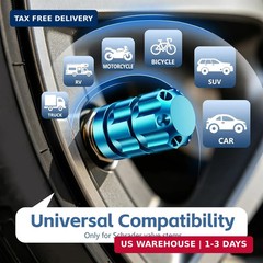 Universal Tire Valve Stem Caps, 4 Pack Anti-Corrosion Aluminum Alloy Valve Cover