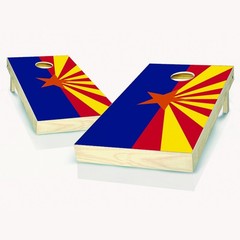 Arizona Flag Cornhole Boards Skip’s Garage 2×4 Foldable Legs Outdoor Game