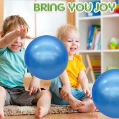 6Inch Inflatable Bouncy Balls Set with Hand Pump 6 Pieces, Blue