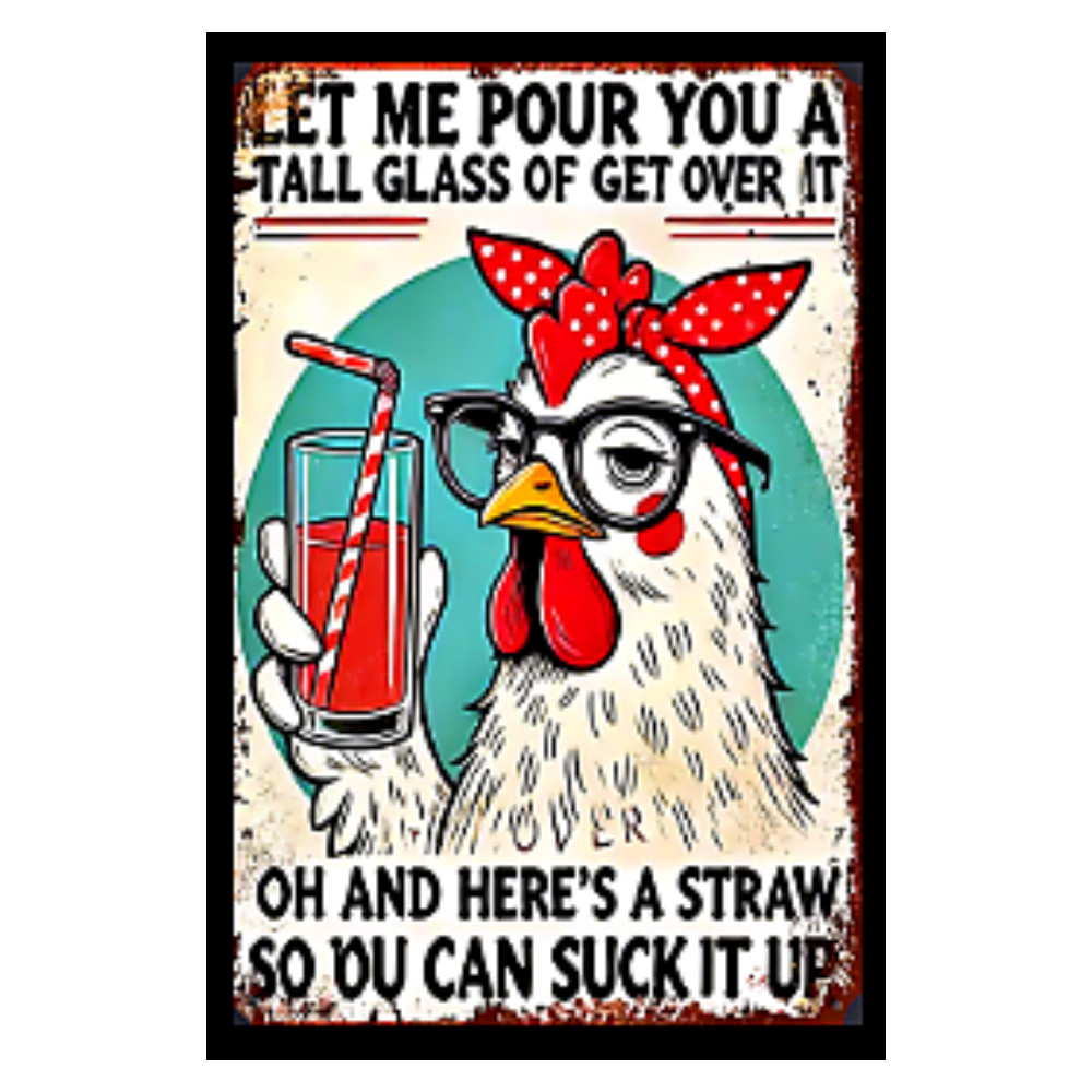 FUNNY STICKER DECAL SIGN FITS ON CUPS, LAPTOPS, BACKPACKS, HUMOROUS CHICKEN