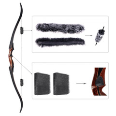 60″ Takedown Recurve Bow 30-50lbs Wooden Bow Riser for Archery Hunting Target