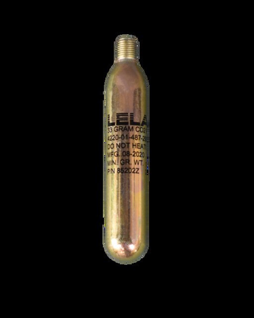 Leland 33 gram CO2 cartridge 1/2″ diameter with 20/in threads 85202Z