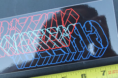 Grizzly Skateboard Grip Tape Red Blue 3D Z65C Original Skateboarding STICKER