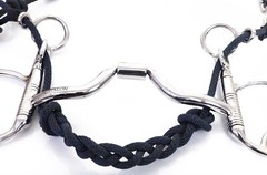 Cavalon Baucher Low Port Barrel Snaffle Bit with Noseband