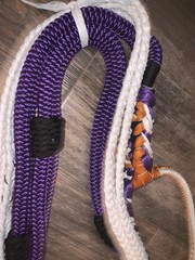 Purple & White Pro 9/7 RH – 3/4 x 3/4′ EPT Bull Ropes Rodeo Rider 16′