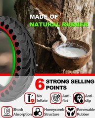 8.5×2.0 (50/75-6.1) Solid Tires for Electric Scooter, 2 Pack | Airless; Punct…