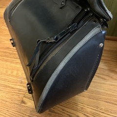 2 Heavy-duty Motorcycle US Saddlebags Large Leather Pair Flames Set Black Lock
