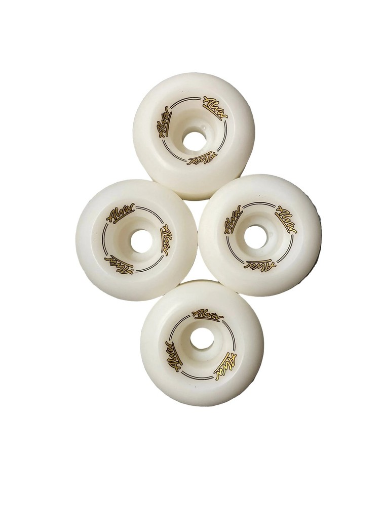 Alva Conical 60mm 97a Skateboard Wheels – White / Gold (Set of 4)