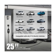 Level 2 EV Charger 50A 240V, ETL Certified, 45 Miles/Hour Fast Charging, NEMA…
