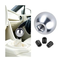 Car Round Ball Gear Shift Knob, Aluminum Alloy Vehicle Manual Automatic Silver