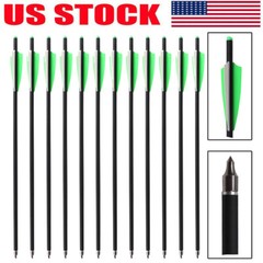 12x 20 inch Crossbow Bolts Carbon Arrows Half Moon Nock OD8.8mm Archery Hunting