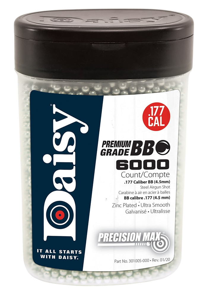 Daisy PrecisionMax Premium 177 Zinc-Plated Steel BB Shots 6000/Bottle 980060444