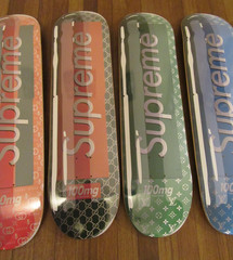 Lot of 5 – Denial Supreme Vuitton Supreme Gucci Smashup Pill Skateboard Deck New