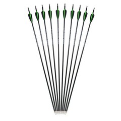 12pcs Archery Carbon Arrows 30inch SP500 For Compound Recurve Bow Hunting Target