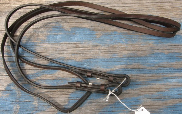English Horse 54 in X 5/8 in Dark Brown Plain LeatherPelham English Bridle Reins