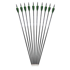 12Pcs 30» Archery Carbon Arrows 100 grain Broadheads Quiver Bow Target Hunting