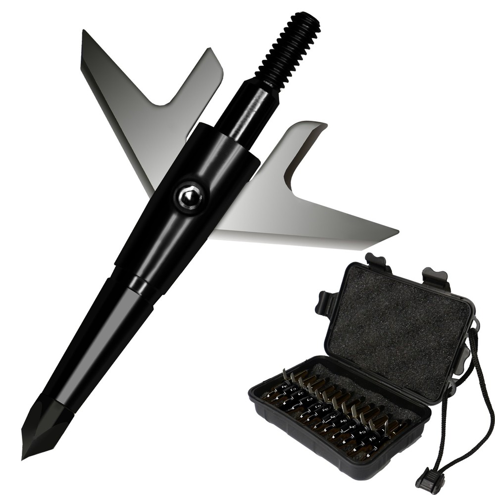 12Pcs Black Swhacker broadheads 100 Gr 1.75″ Cut Compound Recurve Bow Crossbow