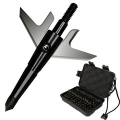 12Pcs Black Swhacker broadheads 100 Gr 1.75″ Cut Compound Recurve Bow Crossbow