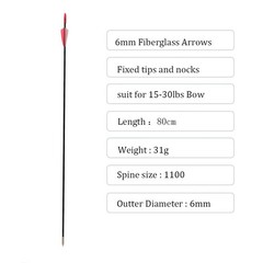 31 Inch Target 24/36/72PACK Practice Arrows Archery Recurve Bow Fiberglass Arrow