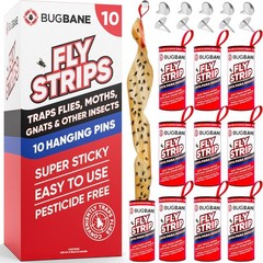 Versatile 10 Pack Fly Strips – Safe Indoor & Outdoor Sticky Pest Control