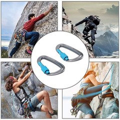 2PCS Compact Locking Carabiners For Outdoor Activities D Shape Popular