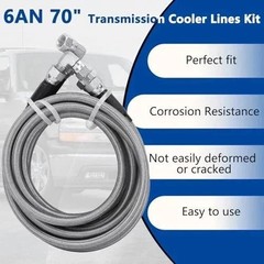 6AN 70 Inch GM Chevy Transmission Cooler Hose Line Kit Heavy Duty TBI