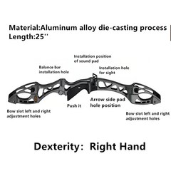 25″ F Interface Recurve Bow Riser Aluminum Takedown Handle Hunting Archery