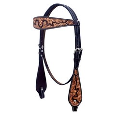 Western Headstall and Breast Collar Set HILASON Tooled Leather Horse Bridle Tack