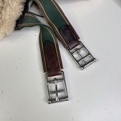 RARE Cliff Barnsby Leather Dressage Girth w/ Removable Sheepskin Padding Size 52