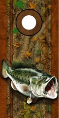 Cornhole Decals Wraps Fishing Graphics Bass Fishing Forest Camouflage 001LR