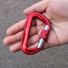 2/4Pack Twist Locking Carabiner Clips Heavy Duty 12 KN D Lock Aluminum Carabiner