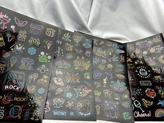 740 Stickers Cool Neon Sticker Pack Water Bottle Stickers 5 Sheets Each Design