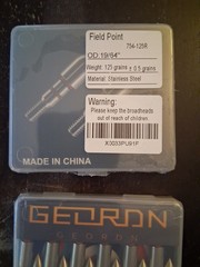 GEORDN OD: 19/64 125 Grain +0.5 Grains SS Field Point